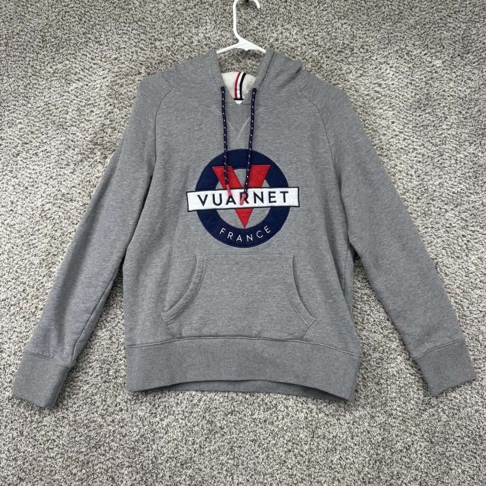 Vuarnet Gray Hoodie with Navy and Red Logo